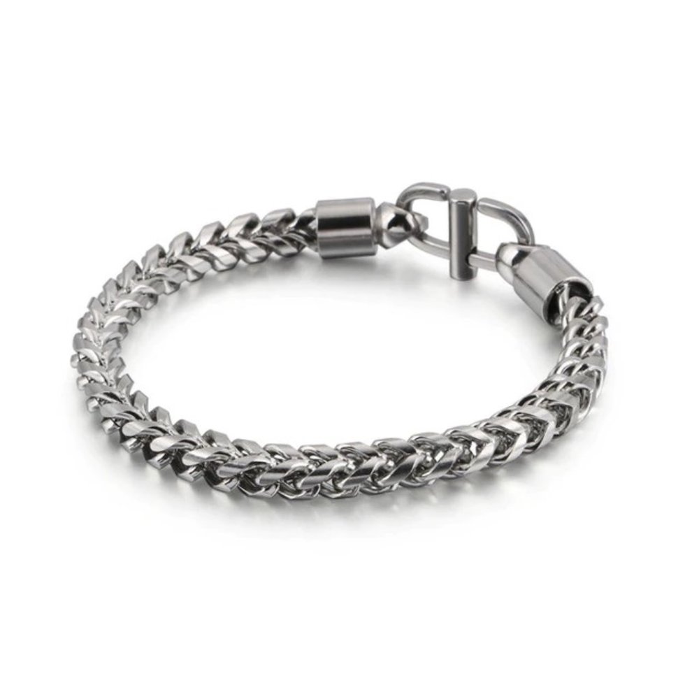 Silver Keel Chain Stainless Steel Bracelet
